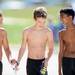 Travis Pointe swimmers, from left,  Cole Nelson, 11, Joshua Willwerth, 11, Keshav Akella, 13, joke around outside during the Washtenaw Interclub Swim Conference championships at Skyline High School on Thursday, July 25, 2013. Melanie Maxwell | AnnArbor.com